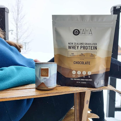 Taha Health & Nutrition Chocolate Flavored Whey Protein Concentrate Powder, 25g Protein, 140