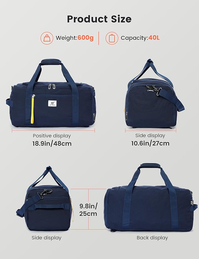 SKYSPER Gym Bag Men Women - 40L Sports Bag Duffle Backpack with Shoe Compartment Wet Pocket for