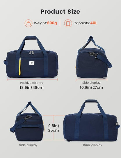 SKYSPER Gym Bag Men Women - 40L Sports Bag Duffle Backpack with Shoe Compartment Wet Pocket for