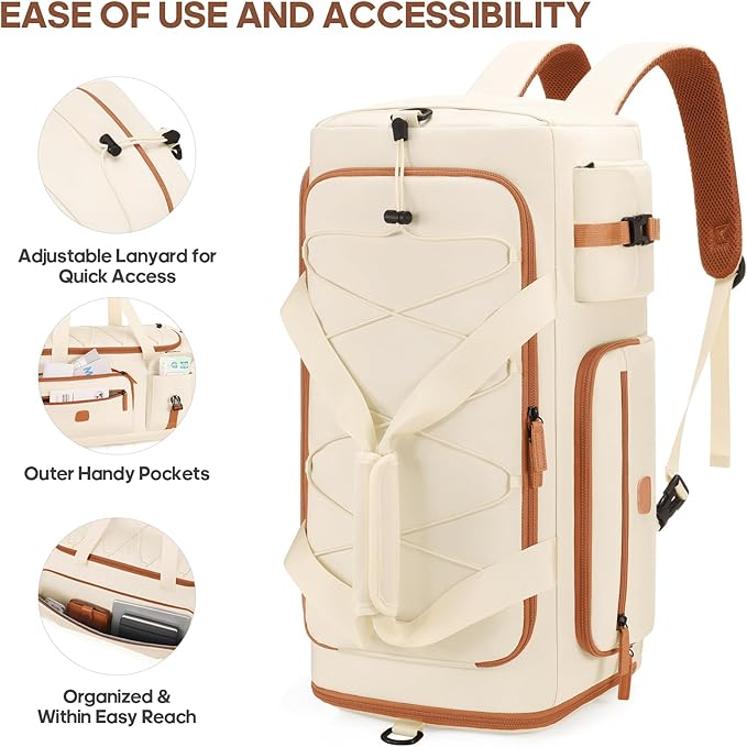 Gym Bag for Men and Women with Shoe & Laptop Compartment, 3-in-1 Sports Travel Duffel Bag