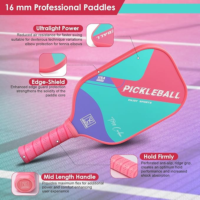 YC DGYCASI 16mm Pickleball Paddles Professional, USAPA Approved, T700 Carbon Fiber Pickleball