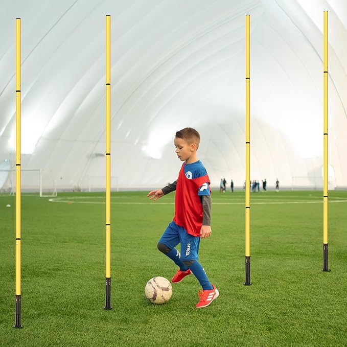 Soccer Agility Training Equipment: 6 Soccer Agility Poles, 20ft Agility Ladder, 10 Soccer Cones, 1