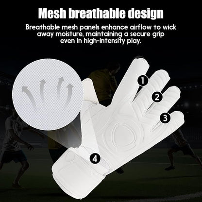 Soccer Goalkeeper Gloves with Finger Protection to Prevent Injuries, Strong Grip for Tough Tackles