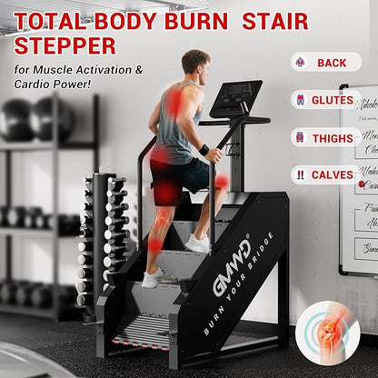 Stepper Machine, GMWD Stair Climber with LED Screen, Commercial Grade Stair Stepper Exercise