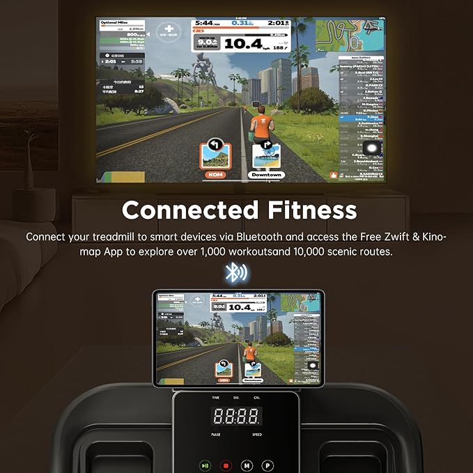 Treadmill with 0-15% Auto Incline, 3.5HP Quiet Brushless Foldable Treadmills for Home, Small Space