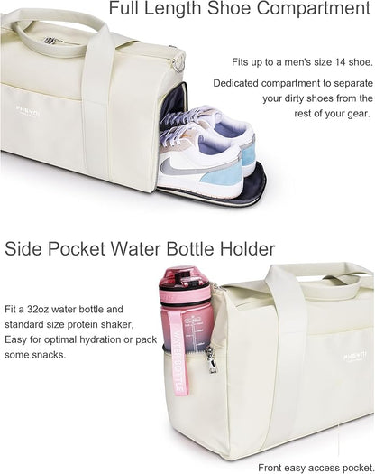 Gym Bag for Women and Men with Shoe Compartment & Wet Pocket - Duffle Bag for Travel Sports Fitness