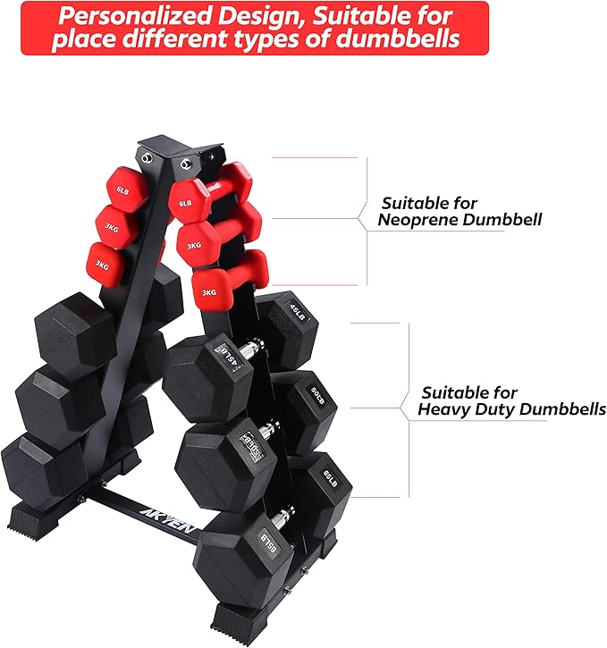Dumbbell Rack Stand Only, Weight Rack for Dumbbells Compact A-Frame Home Gym Space Saver (480/800