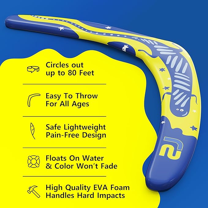 Boomerang for Adults & Kids - Fun Easy to Throw Boomerangs That Really Work - Soft to Catch Best