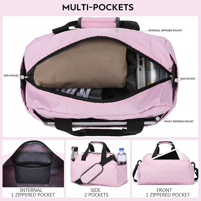 14 inch Small Gym Bag for Women & Men, Mini Duffel Bag for Travel Sports Lightweight Carry On Bag