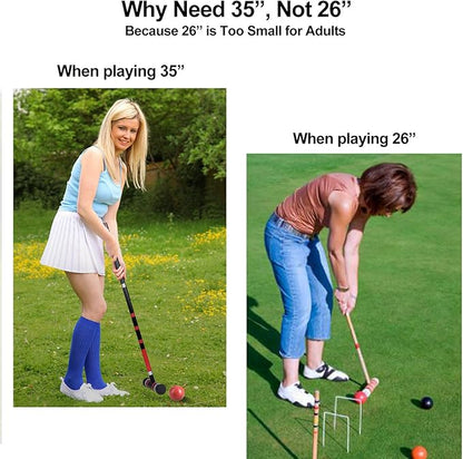 [6 Players] Premium Croquet Set 35'' for Families, Croquet Set with Carrying Bag for Yard Outdoor