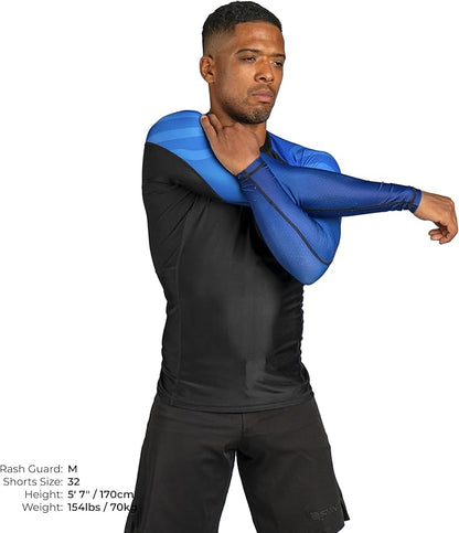 Sanabul Essential Long Sleeve Compression Training Rash Guard for MMA BJJ Wrestling Grappling and