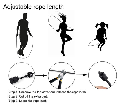 BOOMIBOO Jump Rope, Adjustable Jump Ropes,Skipping Rope Tangle-Free Rapid Speed with Ball Bearings