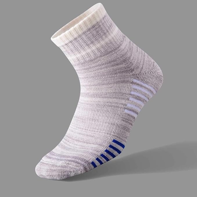 FEIDEER Men's Walking Hiking Socks, Wicking Cushion Quarter Crew Socks for Mens Outdoor Sports