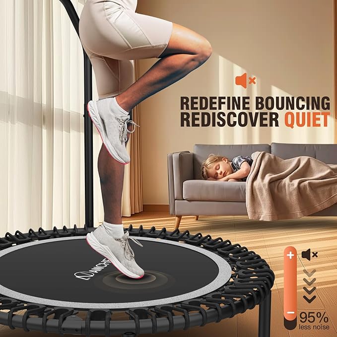 Bungee Rebounder Trampoline,ANCHEER 40" Foldable Fitness Trampoline with 4-Level Adjustable