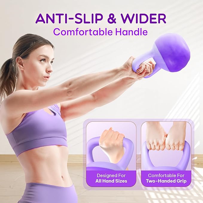 Yes4All Soft Kettlebell, PVC Kettlebells Exercise Weights & Color-Coded Strength Training