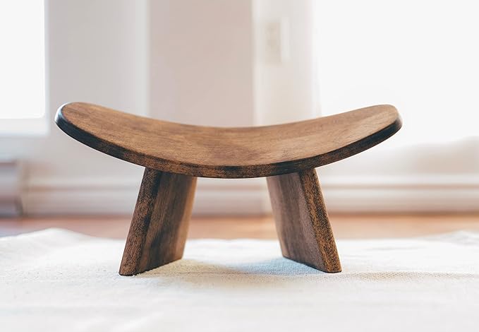 Meditation Bench IKUKO Original, Portable Version with Bag, Locally Handmade Wooden Kneeling