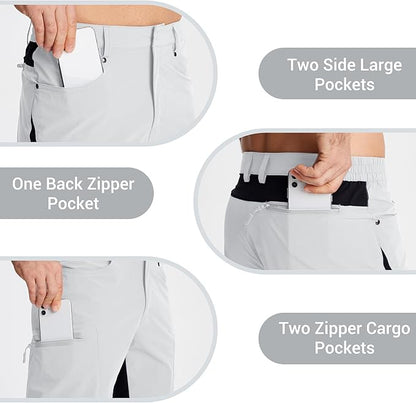 CRYSULLY Men's Hiking Cargo Shorts Outdoor Summer Lightweight Quick Dry Casual Shorts with 5 Pocket