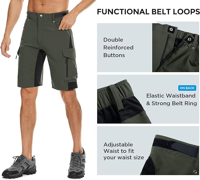 XKTTAC Men's Outdoor Quick Dry Lightweight Stretchy Shorts for Hiking, Tactical, Camping, Travel