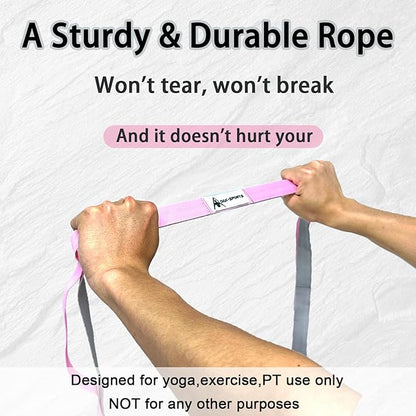 Stretching Strap Yoga Strap with Loops, Stretch Straps for Physical Therapy, Non-Elastic Exercise