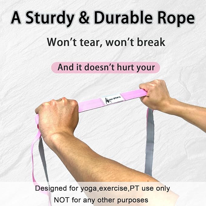 Stretching Strap Yoga Strap with Loops, Stretch Straps for Physical Therapy, Non-Elastic Exercise