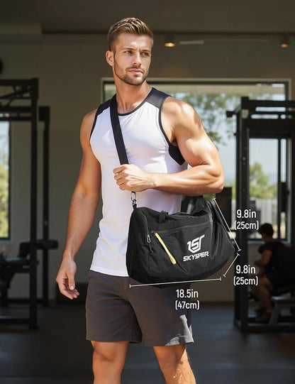 SKYSPER 30L Gym Duffel - Sports Bag Small with Wet Pocket for Sport, Travel, Fitness & Workout Men