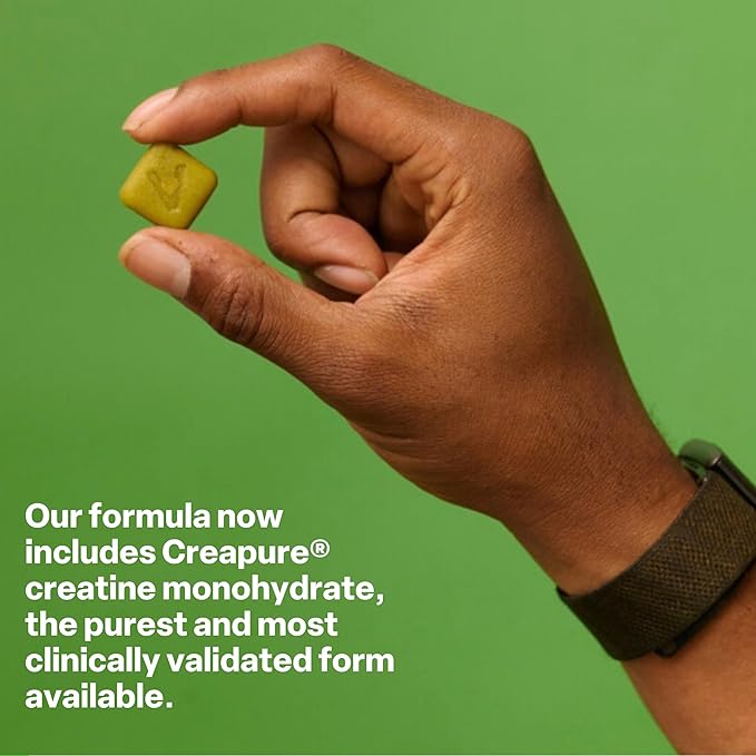 Creatine Gummies 5g – Sugar-Free Creatine Monohydrate + Taurine & B12 | Vegan, Gluten-Free | Green