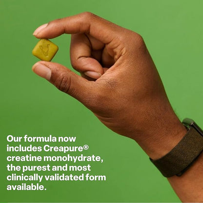 Creatine Gummies 5g – Sugar-Free Creatine Monohydrate + Taurine & B12 | Vegan, Gluten-Free | Green
