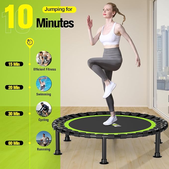 Foldable Mini Trampoline, 40"/48" Rebounder Trampoline for Adults & Kids, 440lbs Capacity Indoor