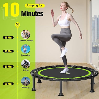 Foldable Mini Trampoline, 40"/48" Rebounder Trampoline for Adults & Kids, 440lbs Capacity Indoor
