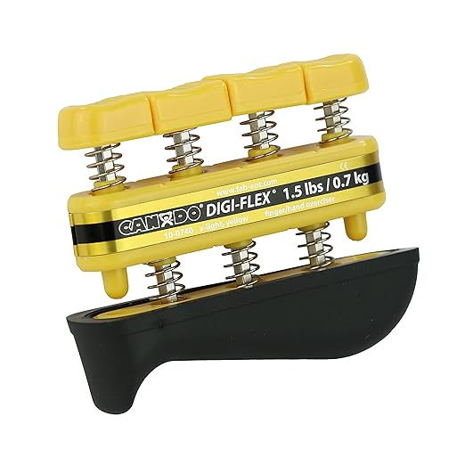 CanDo Digi-Flex Hand and Finger Exerciser Yellow-X-Light - For Dexterity, Strength, and Flexibility