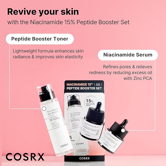 COSRX Niacinamide 15% Peptide Booster Set - Amazon Exclusive - Korean Skin Care Set, Gift Sets