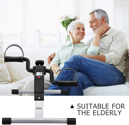 Folding Pedal Exerciser, Mini Under Desk Bike - Portable Foot Hand Cycle Peddler Machine Bicycle
