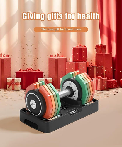 Adjustable Dumbbells Set/Single, 12.5LB/22.5LB/55LB 5 in 1 Free Adjustable Dumbbell Set with