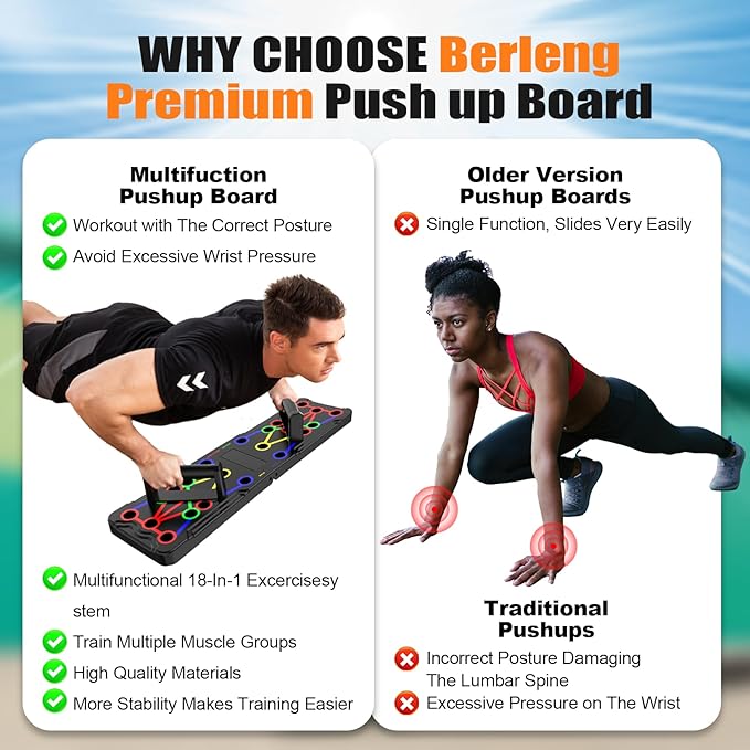Solid Push Up Board 15 in 1 Home Workout Equipment Multi-Functional Pushup Stands System Fitness