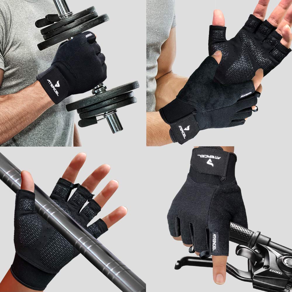 ATERCEL Workout Gloves for Men and Women, Exercise Gloves for Weight Lifting, Cycling, Gym