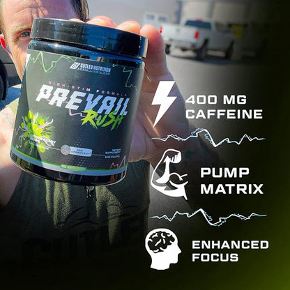 Cutler Nutrition High Stim Pre Workout Powder Prevail Rush Preworkout for Men & Women for Intense