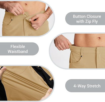 CRYSULLY Men's Hiking Cargo Shorts Outdoor Summer Lightweight Quick Dry Casual Shorts with 5 Pocket