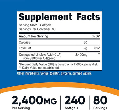 Nutricost CLA (Conjugated Linoleic Acid) 800mg, 240 Softgels