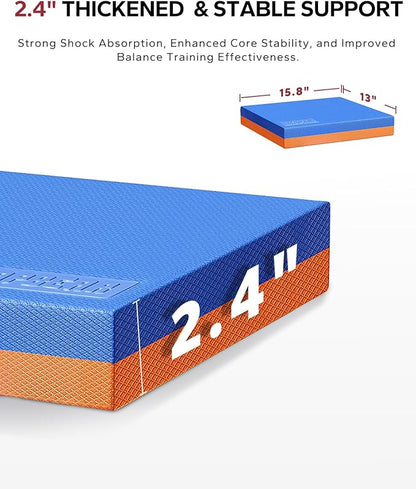 HAPBEAR Exercise Balance Pad - 15"x12" Non-Slip Textured Bottom Stability Training Mat - 2.25"