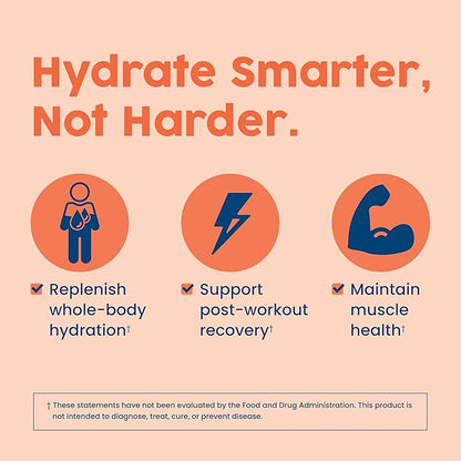 NativePath Native Hydrate Stick Packs, Sugar Free Electrolytes Powder with BCAAs, Peach Mango