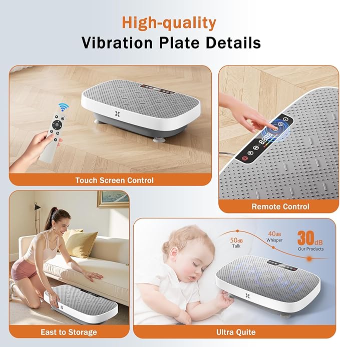 Vibration Plate Exercise Machine, Vibration Plate for Lymphatic Drainage & Body Toning, Whole Body