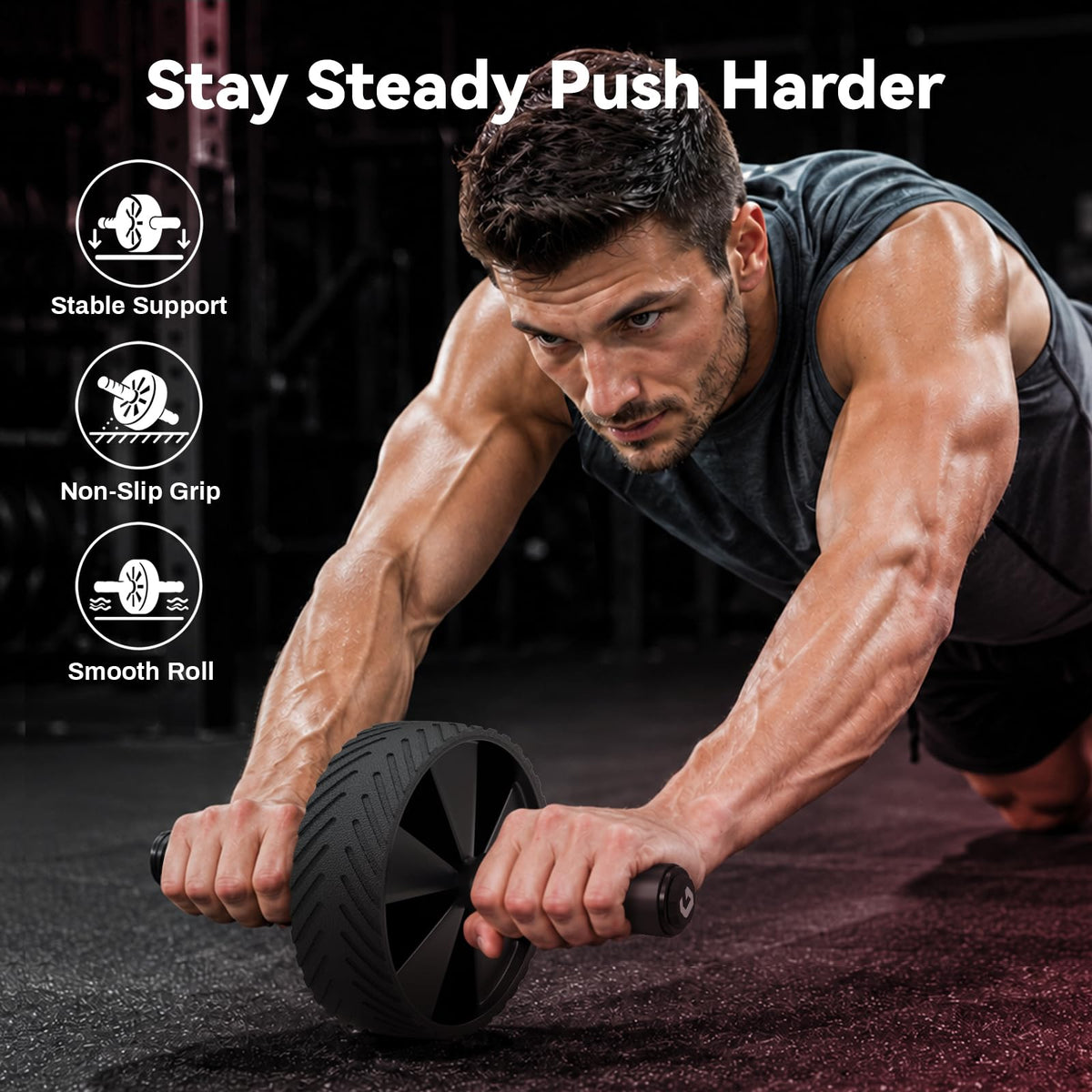 Vinsguir Ab Roller Wheel - Ab Workout Equipment for Abdominal & Core Strength Training, Home Gym