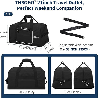 21 inch Gym Bag for Men - 40L Travel Duffel Bag Sport Duffle Bags for Weekend Overnight with Bottom