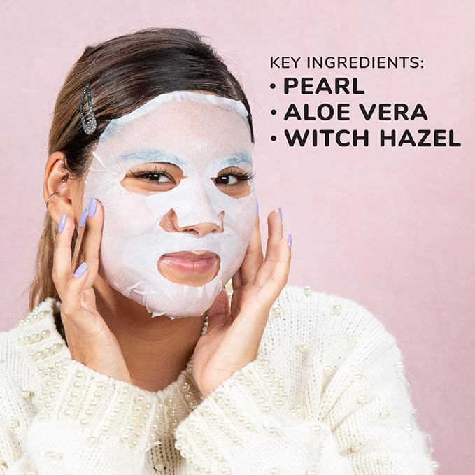 FACETORY K Beauty Face Mask Skin Care - Everyday PEARL Brightening Sheet Mask | Plant-Based with