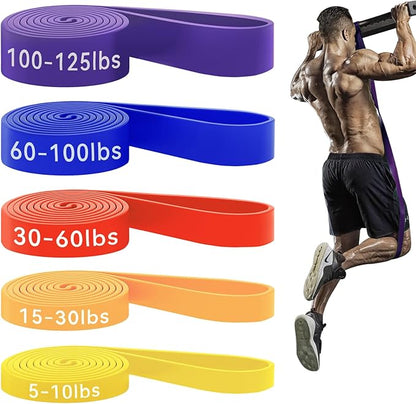 HAPBEAR Pull Up Assistance Bands Set of 5 - Resistance Bands for Working Out, Stretching, Physical