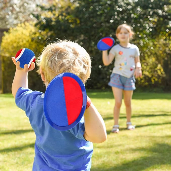 EVERICH Upgraded Toss and Catch Ball Game Set - Indoor and Outdoor Games for Kids 3-12, Beach Sand