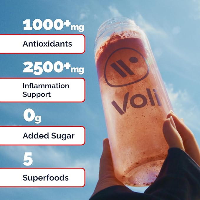 Voli Recovery - Post Workout Superfood Powder | Plant-Based Drink Mix Packets with Curcumin, Ginger