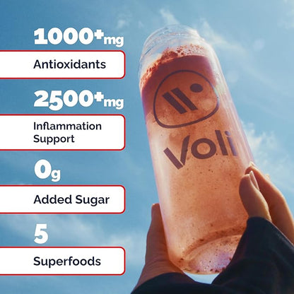 Voli Recovery - Post Workout Superfood Powder | Plant-Based Drink Mix Packets with Curcumin, Ginger