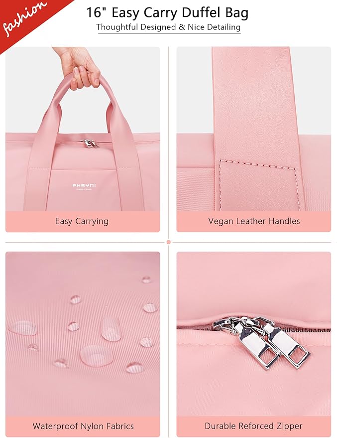 Compact Sports Gym Bag for Women Girls, Cute Mini Duffle Bag with Wet Pocket & Shoes Compartment