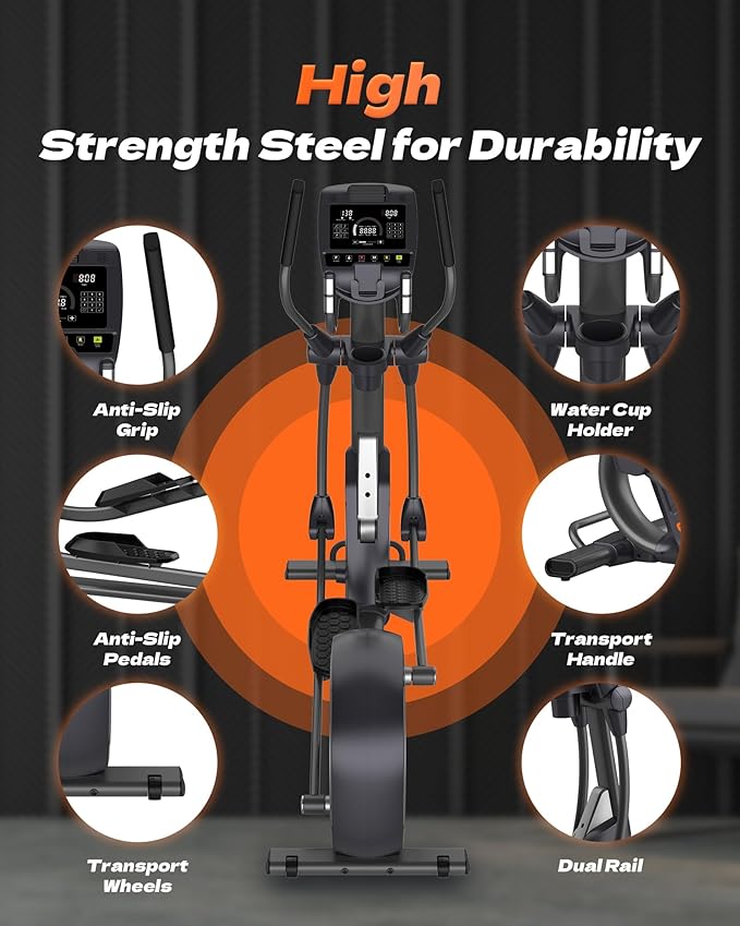 Elliptical Machine, Elliptical Exercise Machine for Home with Hyper-Quiet Magnetic Drive System
